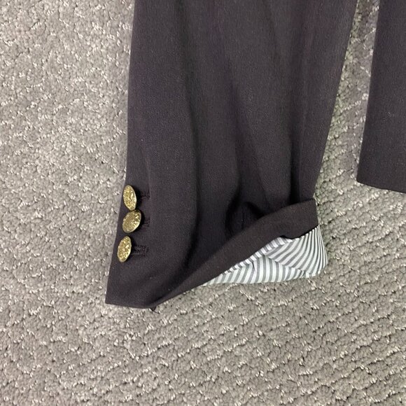J. Crew Schoolboy Blazer Women's 10 Black Mercantile Gold Buttons Preppy Stretch - Picture 4 of 16